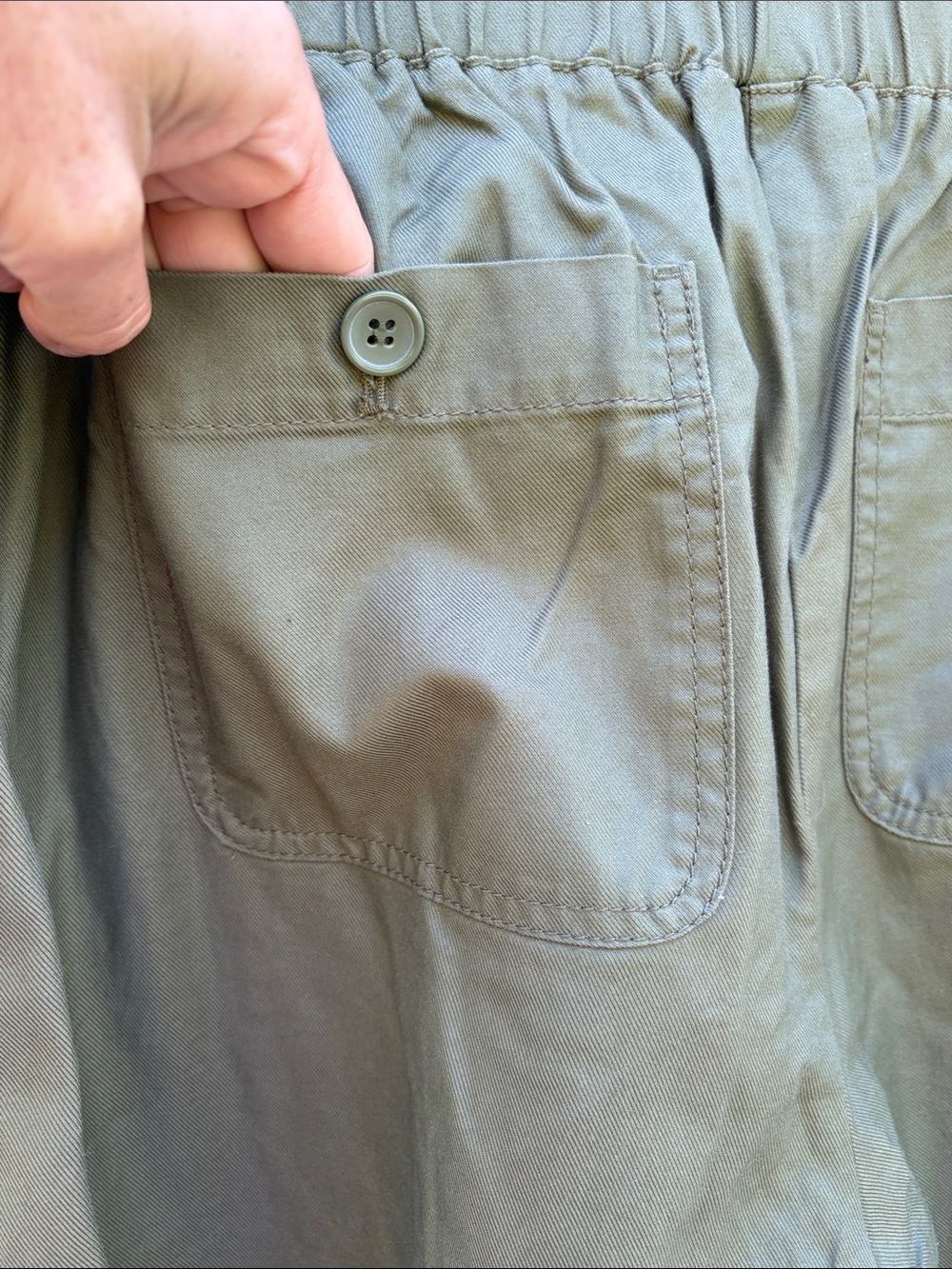 Talbots Olive Pull-On Drawstring Chinos - Picture 10 of 12